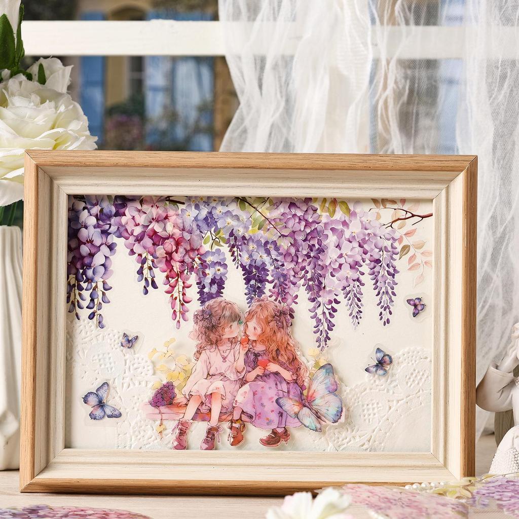 Yuezhen Květinová krajina Vodotěsné samolepky: Vysoce kvalitní balení PET deníkových samolepek