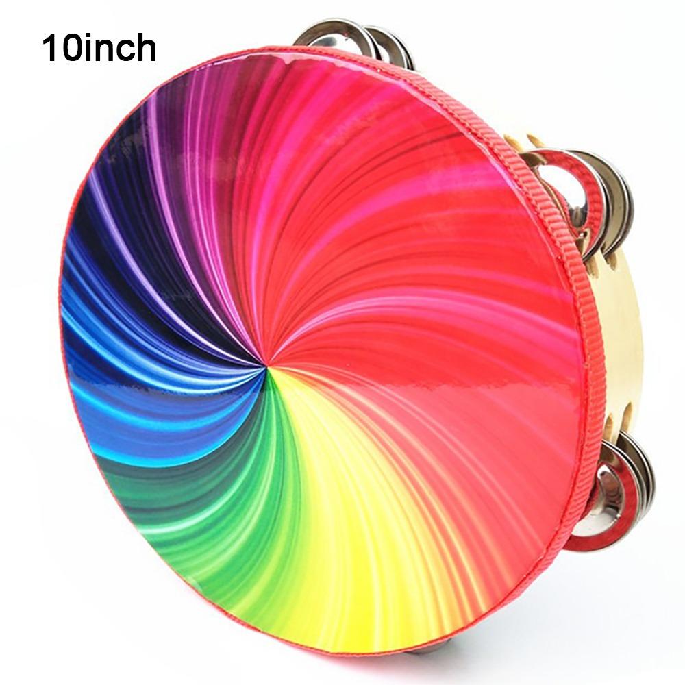Dazzling Colour Hand Drum Double Row Jingles Kids Drum Musical Instrument Toy  Create