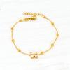 Trendy Versatile Stainless Steel Gold Plated Chain Link Bowknot Flower Charms Zircon Bracelet for Women Non Tarnish Jewelry