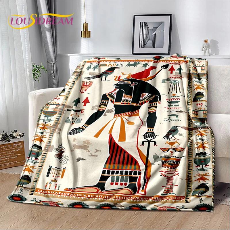 3D Ancient Egypt Hieroglyphic Mythology Wall Painting 2025 New Blanket,Soft Throw Blanket for Home Bedroom Bed Sofa Cover Child