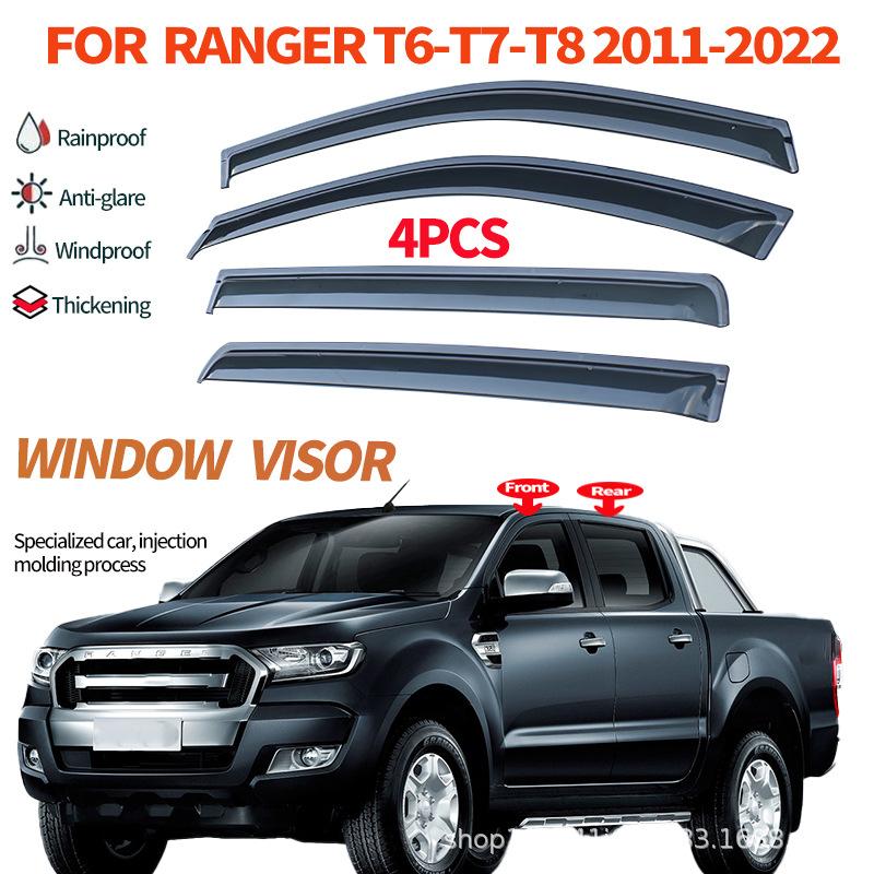 Suitable for Ford 15-18 Ranger weather shield Ranger International Edition window weather shield modification армия зеленый