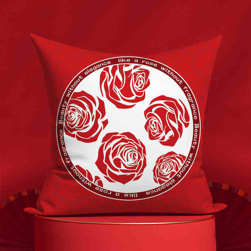 Newlywed Decoration, Wedding Words, Double-sided Pillow, Wedding Red Sofa Cushion, Happy Pillow Case, Living Room, Wedding Room Pillow