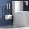 2PCS Toilet Brush and Holder Wall-mounted Soft Bristles Toilet Brush Cleaner No-drilling Bathroom