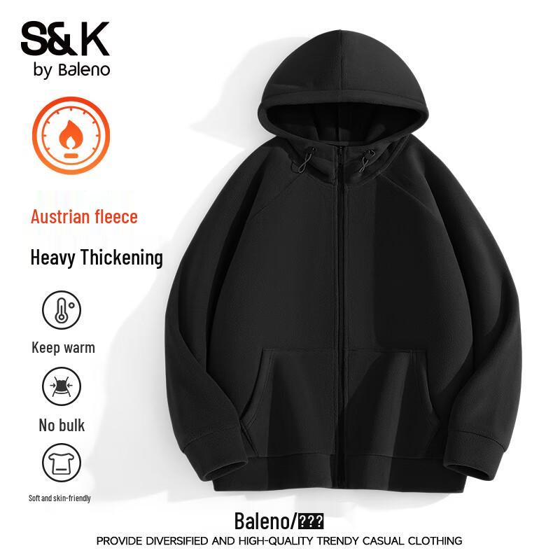 

Baleno Men s S&K Plush Fleece Hooded Casual Jacket L