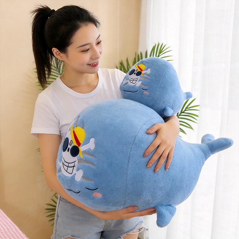 Cartoon anime peripheral doll One Piece Blue Whale plush doll cute pillow child companion gift