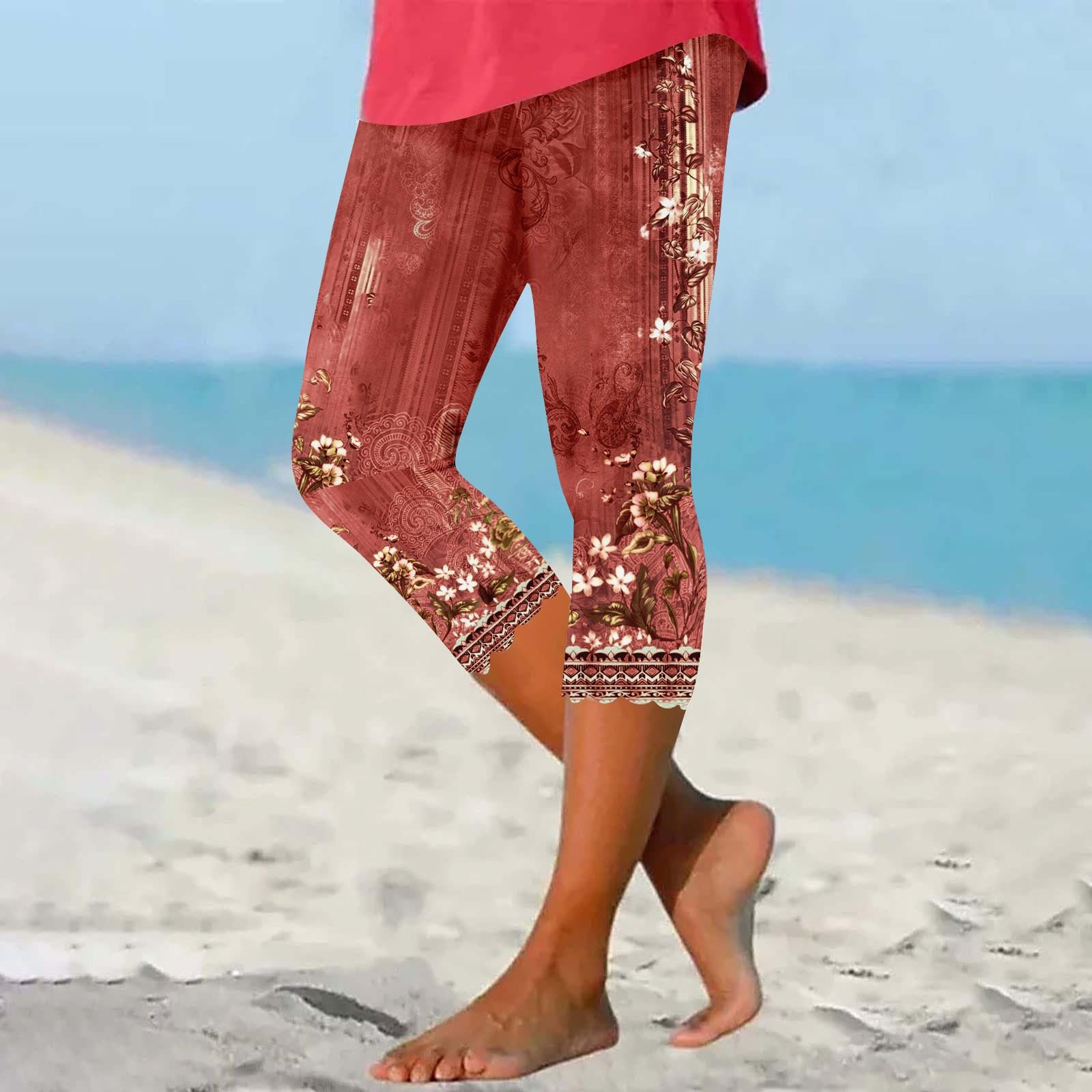 

Женские брюки с эластичным поясом, обтягивающие пляжные брюки XL киноварь