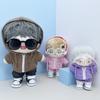Niannyyhouse 10cm, 15cm, 20cm Plush Clothes, Hoodie, Pants, Glasses, Canvas Shoes, Sportswear, Cotton Doll Outfit (Black-15cm)