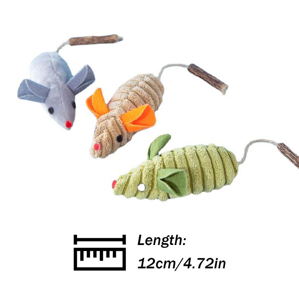 Pet Mice Toy Cats Teaser Animal Toy Interactive Cats Matatabi Mint Toy Simulation Cotton Mouse for Boredom Cats Hunting