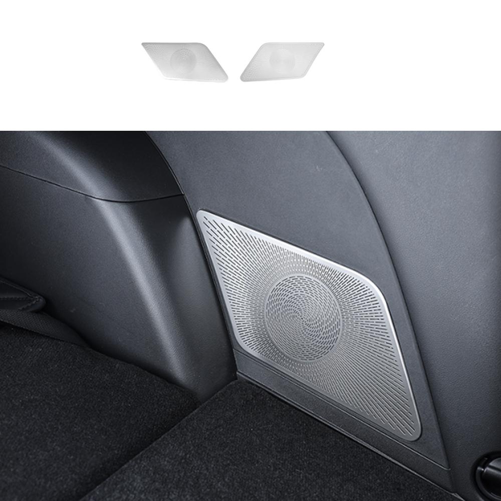 

For Hyundai Palisade LX3 2026 Stainless Steel Rear Horn Cover Audio Speaker Net Decoration Silvery Black Cover Trim Car LHD