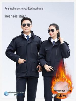Men's Winter Cotton-Padded Workwear: Durable, Dirt-Resistant, Thickened for Warmth, Ideal for Logistics & Construction