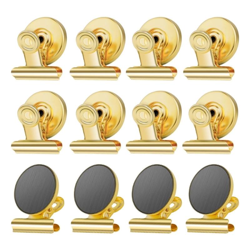 Pack of 12 Colorful Magnetic Clips for Fridge Office Whiteboard Memos Photo Note Paper Organizers Holders Magnets Decors