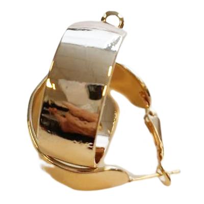 [R8111] - Gold 'Cleopatra' Hoop Earrings Ø 30 Mm 10 Mm (double)