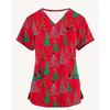 3D Snowman Print V-Neck Short Sleeve T-Shirt Women Men Casual Workwear Comfort Fit 2025