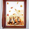 Natural Wind Autumn Feeling Fox Window Sticker Fun Elements - Self-adhesive Non-Slip Sticker