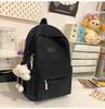 Schoolbag Japanese simple backpack large capacity high sense casual backpack male multi-function solid color female college student schoolbag tide