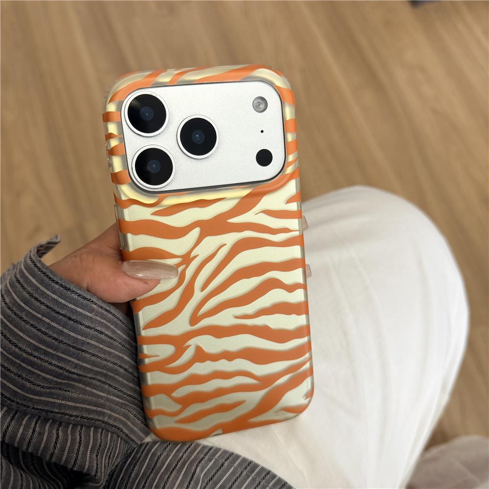 Khaki Zebra Muster iPhone 17 Pro Hülle: Sturzsicher, Hochwertiges Gefühl, Kompatibel mit iPhone 14/13/16PM