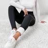Opaque Black Thermal Leggings Winter White Fleece Lined Bodycon Tights Women Leggings Stretch Yoga Pants Slim High Fashion Warm Sprots Leggings Ladies