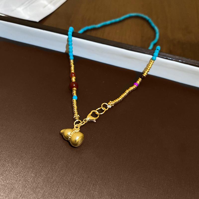 Fashionable Floral Geometric Necklace with a Light Luxury Style Sweater Chain and French Retro Accessories