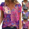 Camiseta de manga corta estampada para mujer, informal, a la moda, de verano