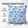 Elegant Blue Floral Cushion Cover Pattern Printed Pillowcase for Living Room Sofa Cushion Cover & Bedroom Decor