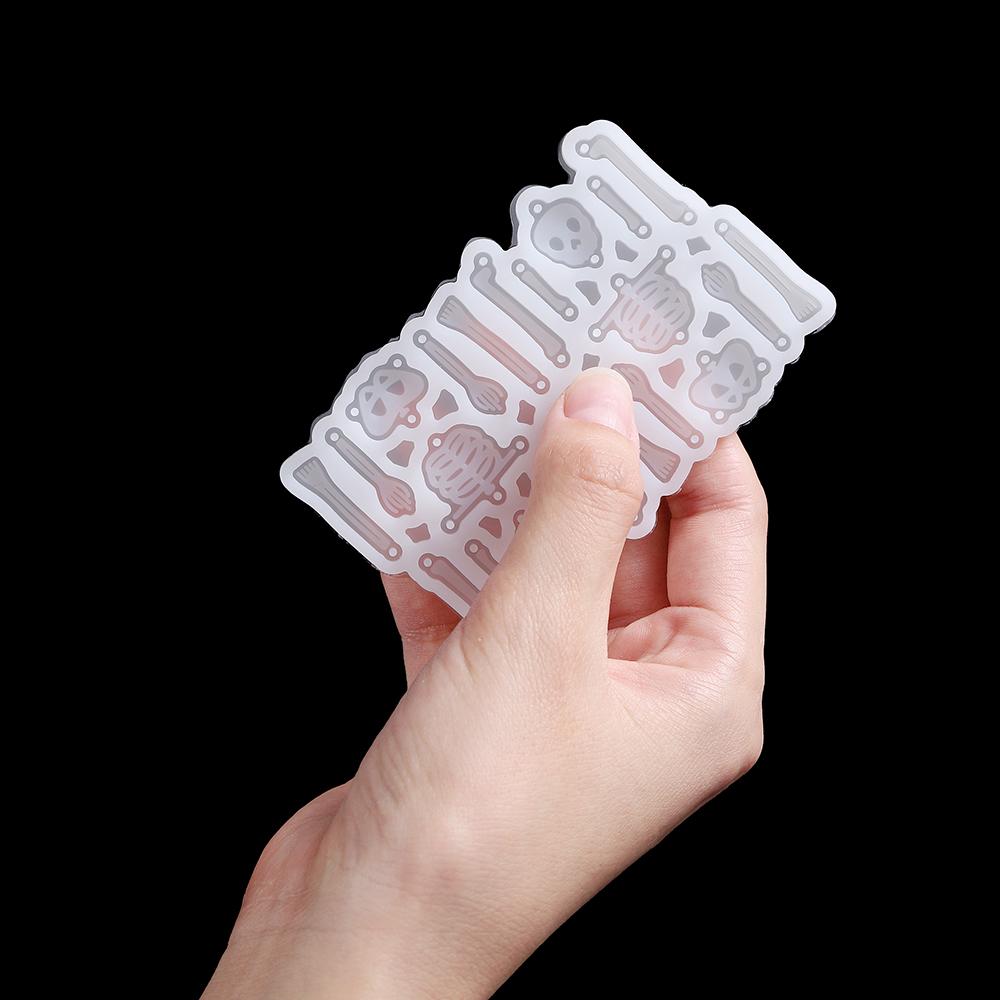 Skeleton Silione Mold Skull Halloween Earrings Pendants Epoxy Resin Mould for DIY Epoxy Resin Pendants Crafts Jewelry Making