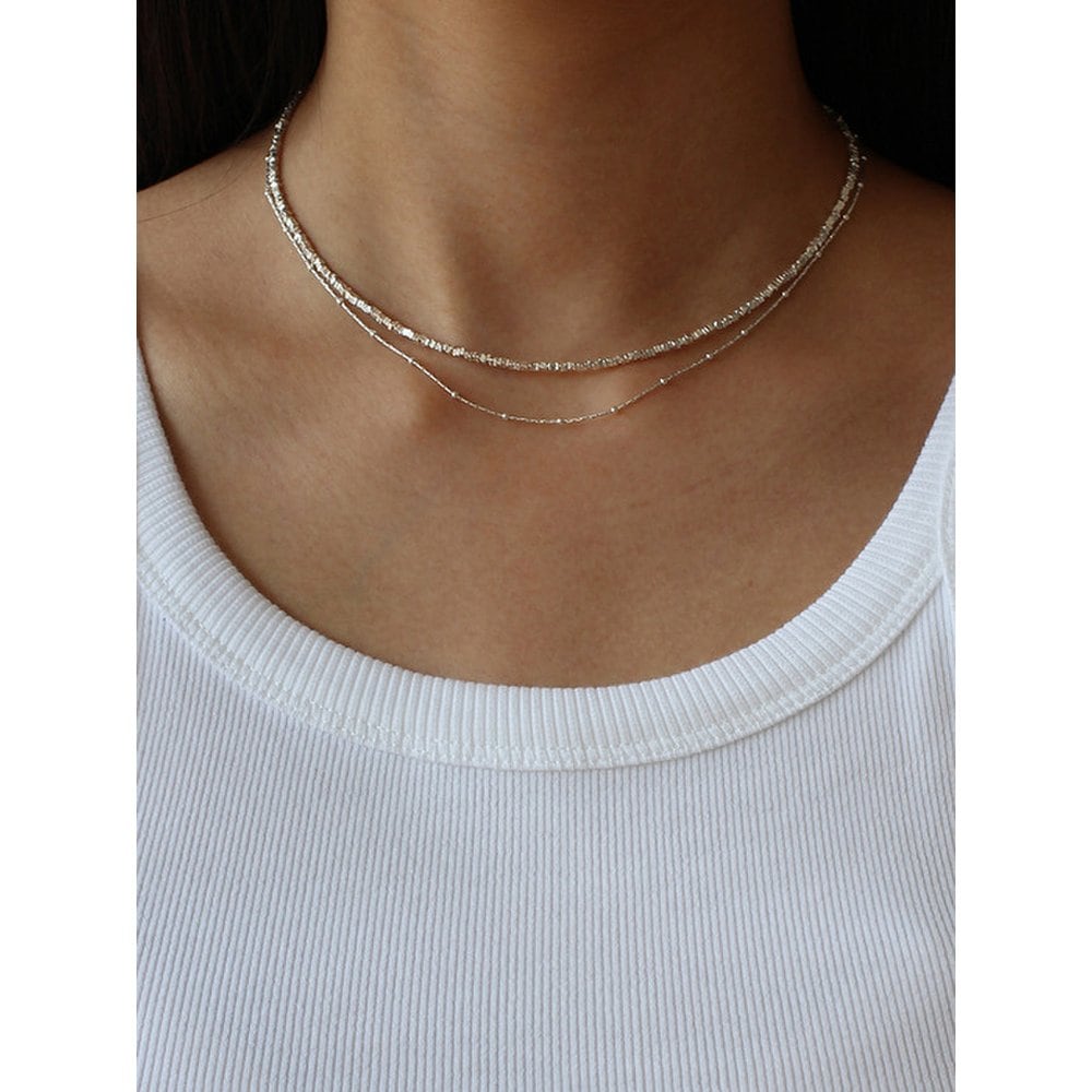 [Silver 925] Line Dot Necklace