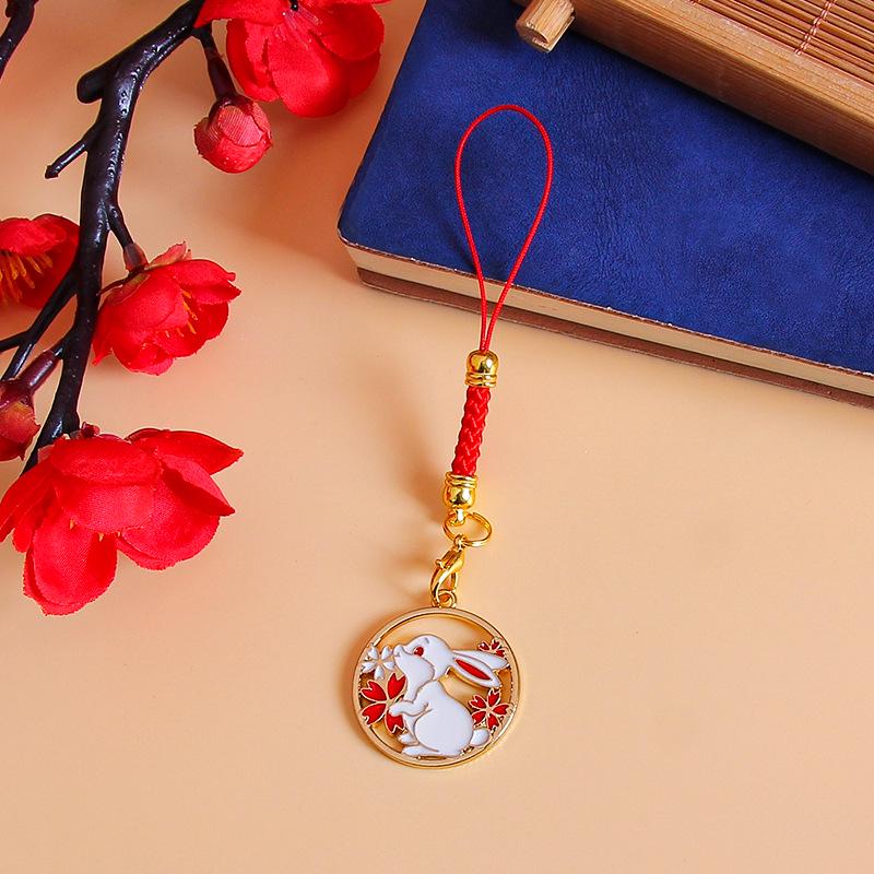 Mid-Autumn Rabbit Keychain Lanyard with USB Flash Drive & Cute Kitten Ornament