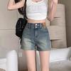 Women's High Waist Retro Denim Shorts - Plus Size Slimming A-line Hot Pants