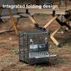 Wood Burning Folding Camp Stove Stainless Steel Grid Multiple Fuels Backpacking Stove Lightweight Collapsible Outdoor Cooking Stove for Hiking Camping