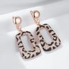 Shiny Natural Zircon Leopard Print Drop Earrings For Women Unique  Rose Gold And Black Plating Vintage Daily Jewelry