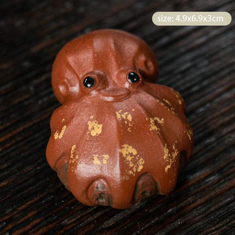 

Chinese Yixing Purple Clay Tea Pet Ornaments Cute Octopus Statue Handmade Sculpture Tea Figurine Crafts Teaware Decoration