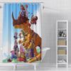 Shower Curtain Waterproof Polyester Fabric Paint Colorful Curtains Cute Digimon Playmats Greymons Home Bathroom Decor  With Hook