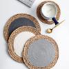Japanese style table mat hand woven heat insulation mat household Western food mat hot pot mat tea cup mat dish mat bowl mat