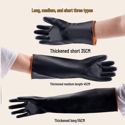 Guantes de Goma de Doble Capa de Alta Calidad: Protección Laboral Resistente a Ácidos, Álcalis y Corrosión, Impermeable, Duradera, Resistente al Desgaste.