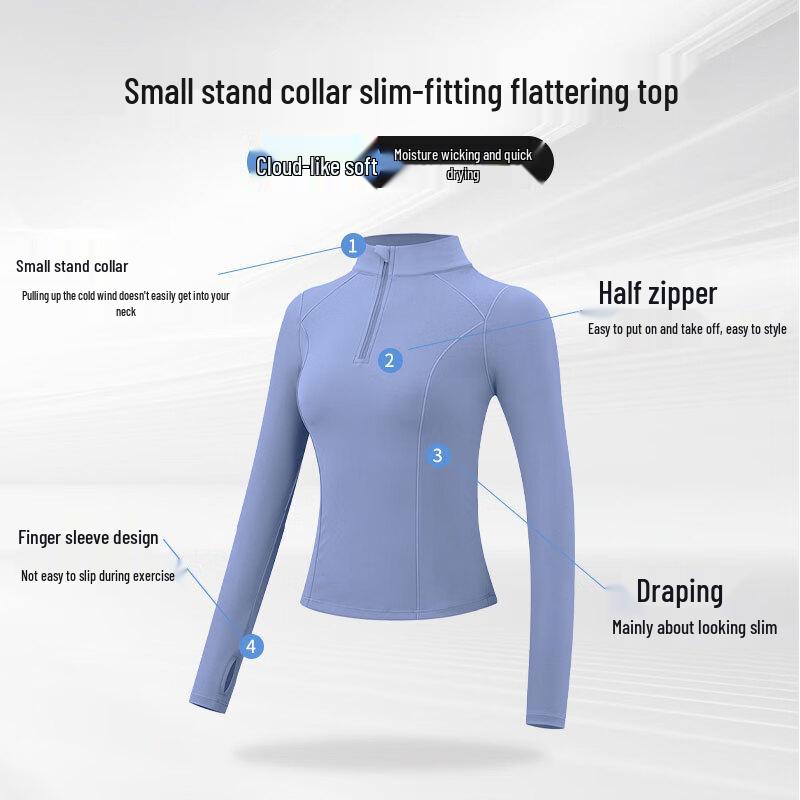 Women's Half-Zip Long Sleeve Yoga & Fitness Top