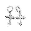 Modische Kristall-Kreuz-Hängeohrringe für Damen, Gothic-Legierungs-Kreuz-Hängehaken-Ohrringe, Party-Feiertags-Schmuckzubehör für Mädchen