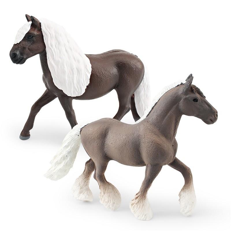Beautiful Silver Gray Spotted Mare Model Lifelike Animal Figurine For Decoration