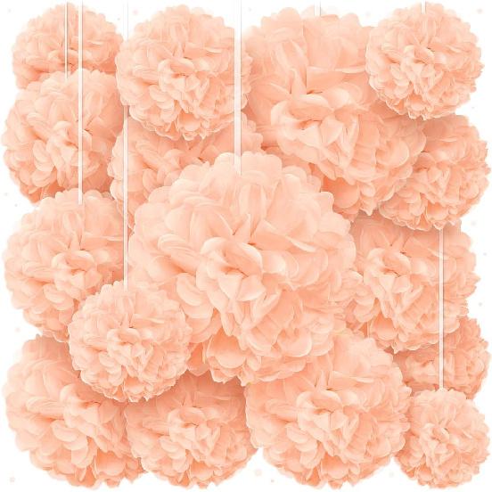 Tissue Paper Pom Poms - Large Tissue Paper Flowers for Fiesta Parties, Baby Shower Decorations, Flower Birthday Decorations and More - Colorful Party
