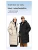 Unisex High-End Long Over-the-Knee Down Jacket: 90% White Duck Down, Loose Fit, Hooded Winter Coat