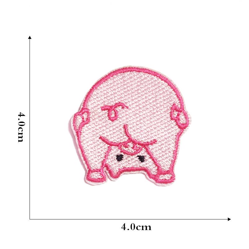 Cute Pink Pig Cartoon Embroidery Logo Patch for Clothing