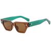 European and American square small frame rice nail sunglasses men's advanced sense ins trendy street sunglasses women's sunshade glasses