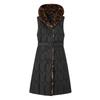 Leopard print plus slim-fit hooded cotton vest to keep warm in autumn and winter women's long and thin double-sided down cotton vest vest