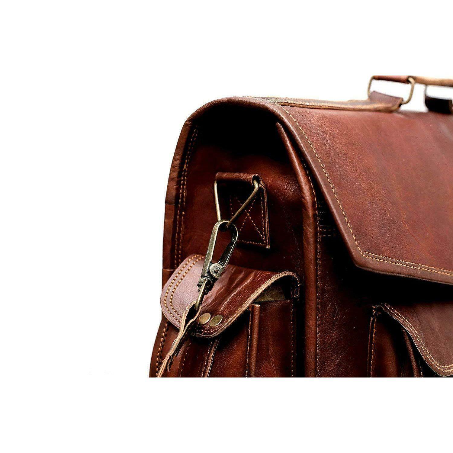 Sac à Dos Vintage Pour Ordinateur Portable En Cuir Marron - Taille Moyenne - Fabriqué En Inde - Neuf Avec étiquettes