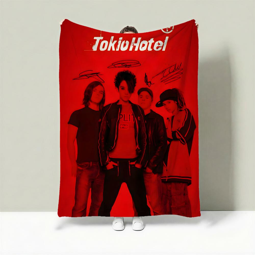 Band T-Tokio Hotel Throw Lightweight 240g Flannel Blanket Soft Skin-friendly for Summer Cooling