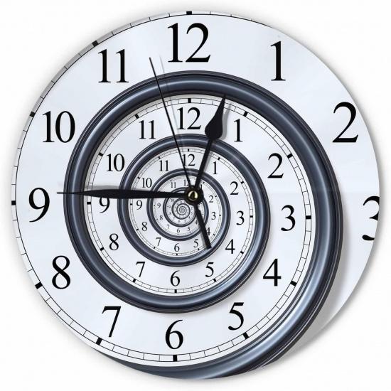 Record Vintage Wall Clock Round 10 Inch Battery Operated Black Album Disc with Blank Red Label Music Retro Quartz Silent Wooden Clocks Art Decorative