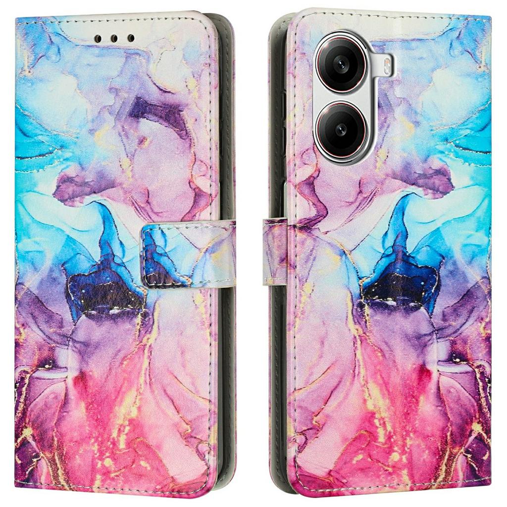 Stand Case for Xiaomi Redmi Turbo 4 5G/Poco X7 Pro 5G Marble Pattern PU Leather Wallet Phone Cover