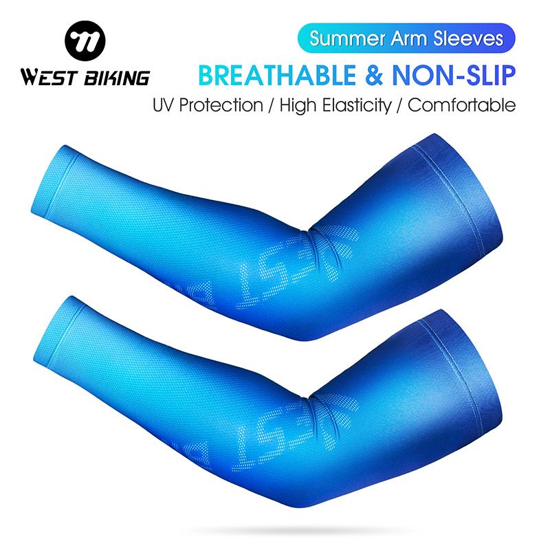WEST BIKING Maniche da Ciclismo Anti-UV Estive Protezione Solare Maniche a Compressione Uomo Donna Corsa Ciclismo Fitness Sportive