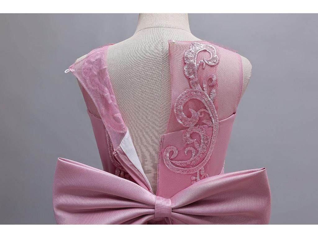 Children's Lace Trim Evening Dress - Princess Runway Model