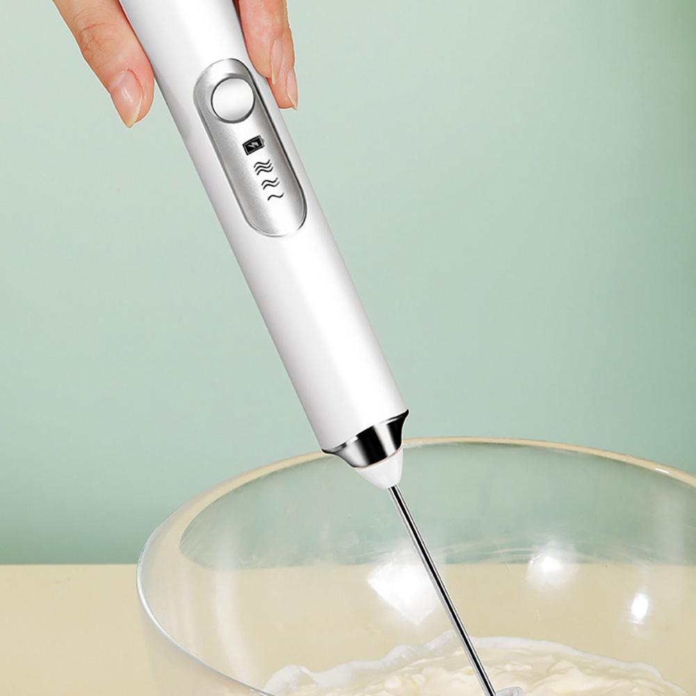 ABGE-Electric Milk Frother Whisk USB Coffee Blender Household Milk Shaker Mixer Foamer Food Bake Blender White белый