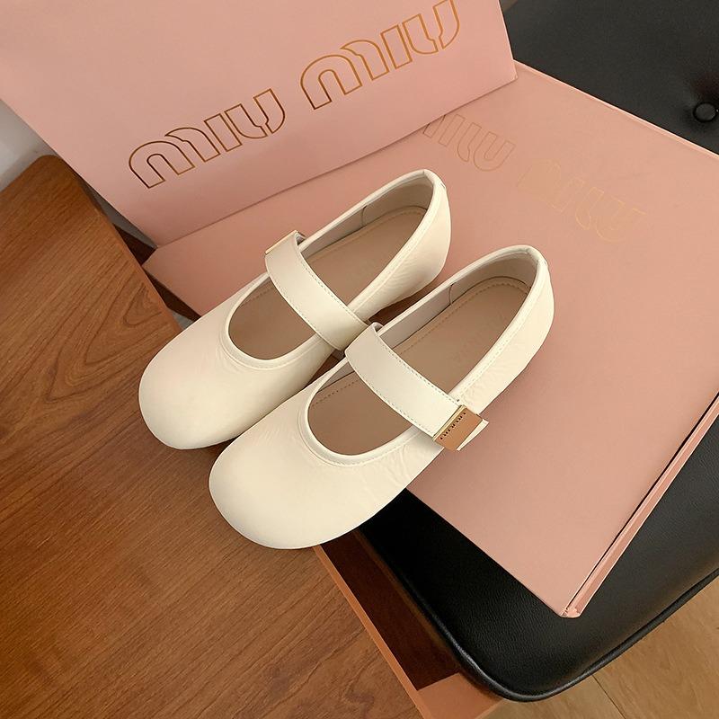 Women's Shoes 5 Inner Height Increase Soft Sole Mary Jane Shoes Round Head Word Belt Casual Single Shoes
